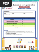 5° Grado - Evaluación 1er Periodo (Contestado)