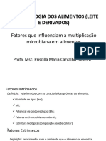 Aula 3 (19 - 08) Microbiologia Do Leite - Fatores Que Influenciam A Multiplicação Microbiana em Alimentos