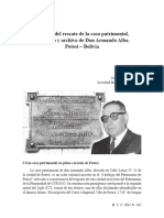 Daniel Oropeza Alba - Informe de La Casa Patrimonial, Biblioteca y Archivo de Don Armando Alba