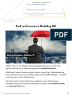 Mergers & Inquisitions - Bank & Insurance Financial Modeling 101