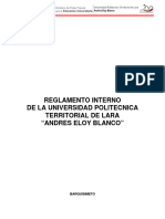 REGLAMENTO INTERNO DE LA UNIVERSIDAD POLITECNICA TERRITORIAL DE LARA ANDRES ELOY BLANCO