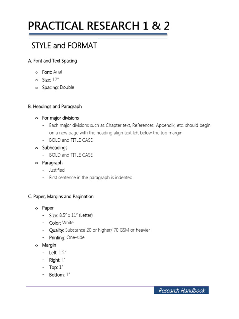 Research Paper Formatting Guidelines | PDF