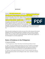 Preliminaries Rules of Evidence in The Philippines