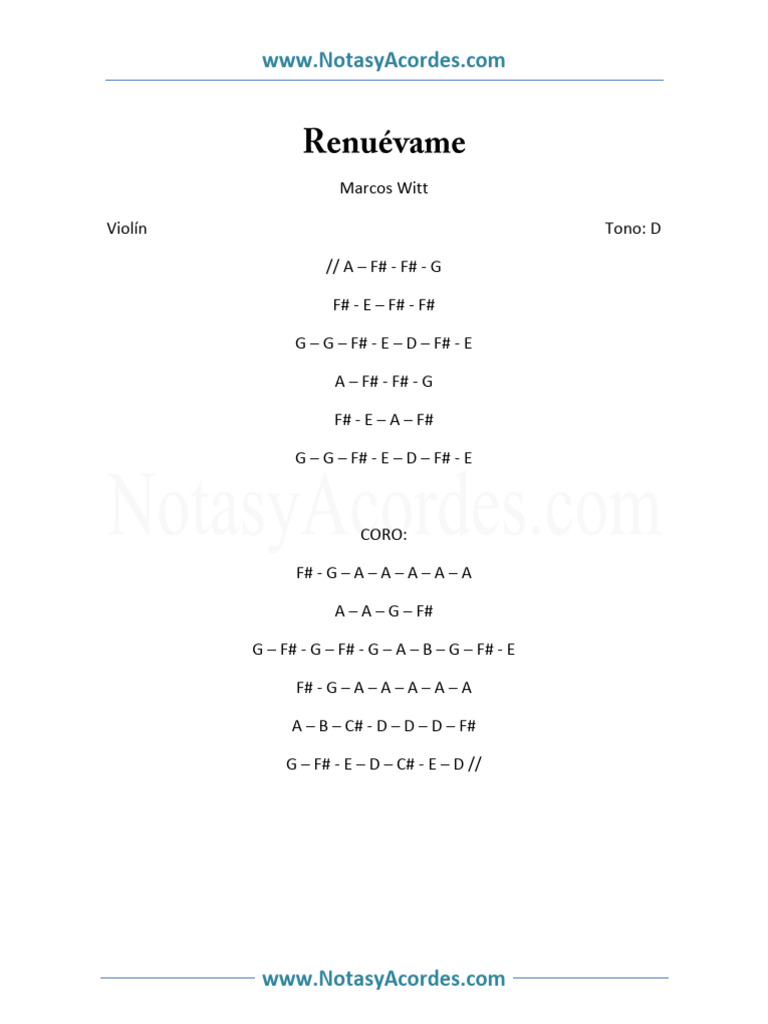 Renuevame En Violin Marcos Witt Pdf
