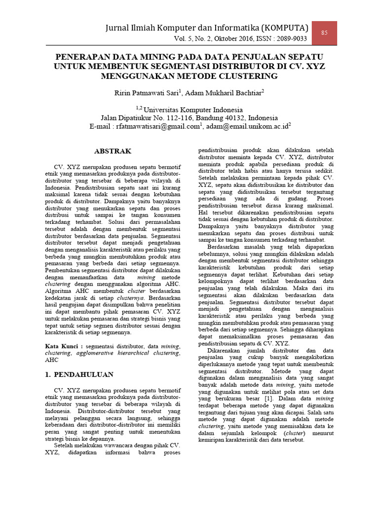 Jurnal Ilmiah Komputer Dan Informatika (KOMPUTA) | PDF