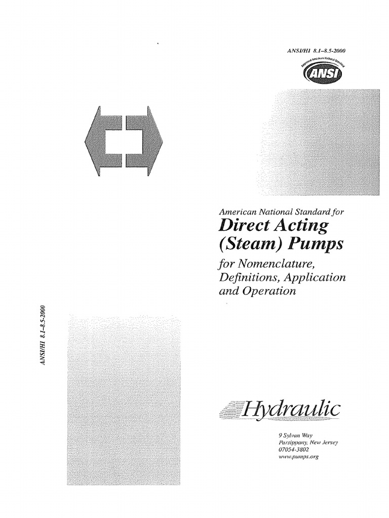 8.18.5 Direct Acting (Steam) Pumps For Nomenclature, Definitions