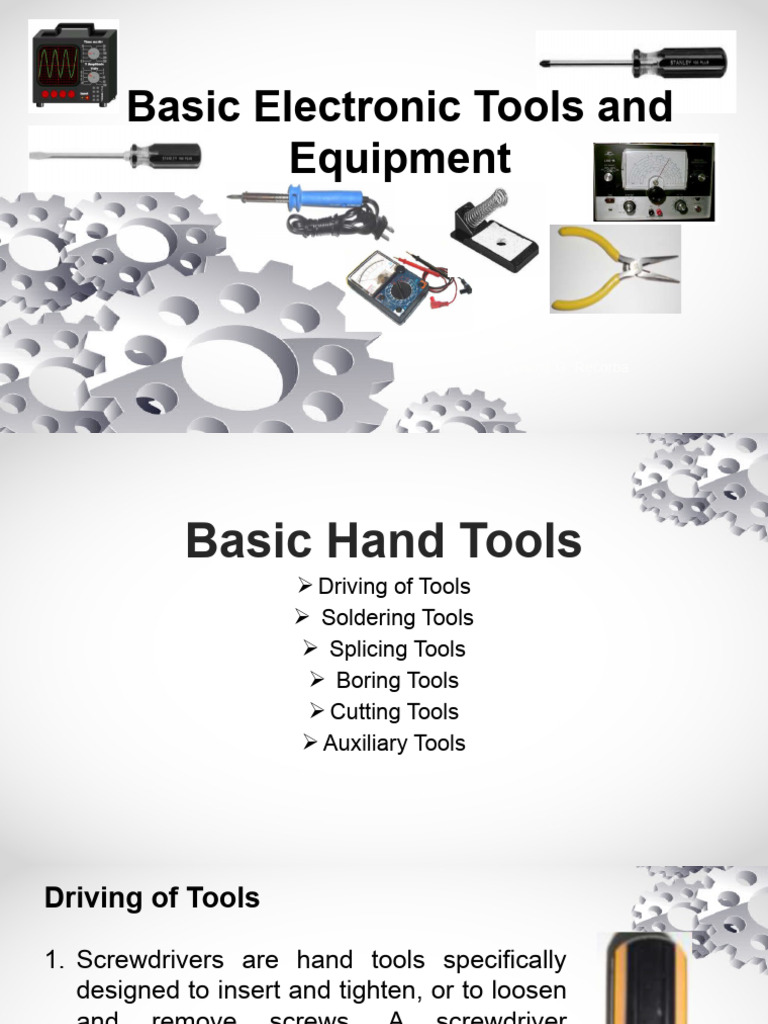 02 Basic Electronic Tools and Equipment PDF Soldering Screw