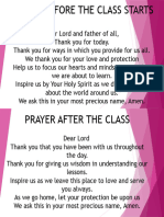 Prayer Before The Class Starts