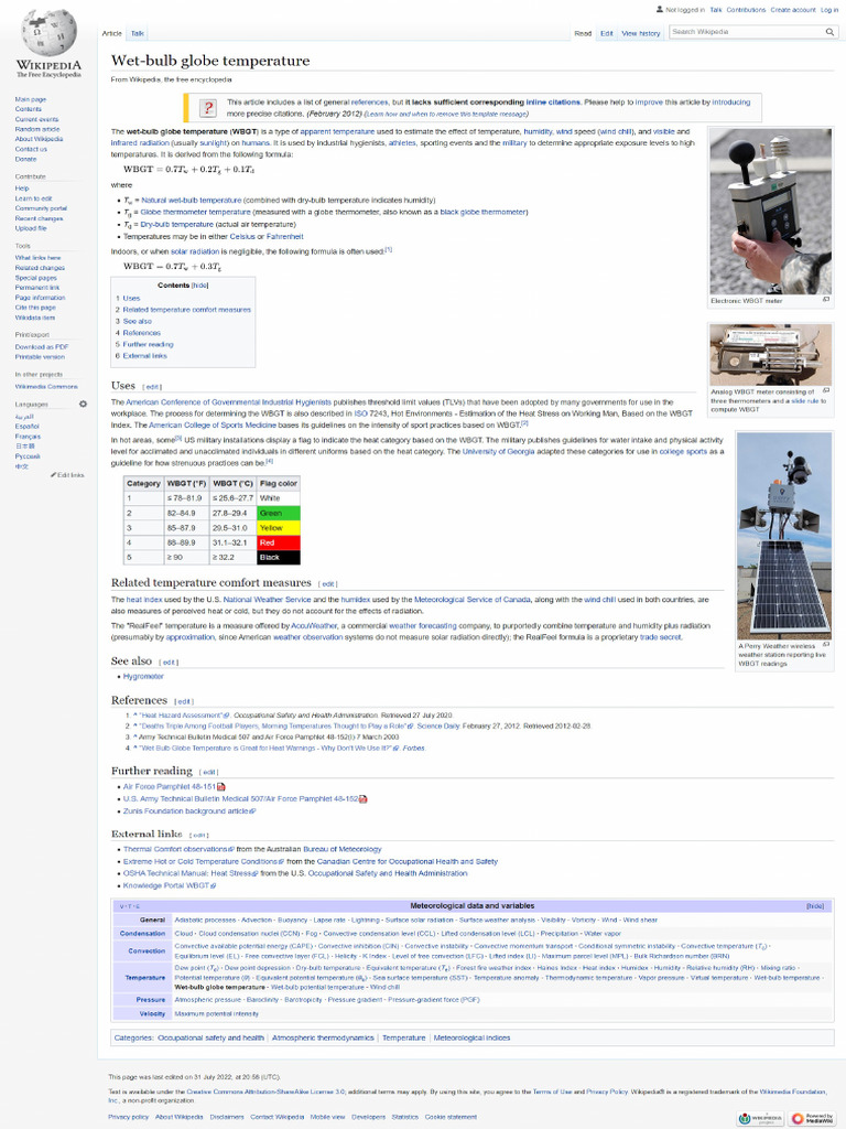 WBGT Explanation Wikipedia PDF