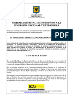 Sistema Distrital de Incentivos A La Inversión Nacional Y Extranjera