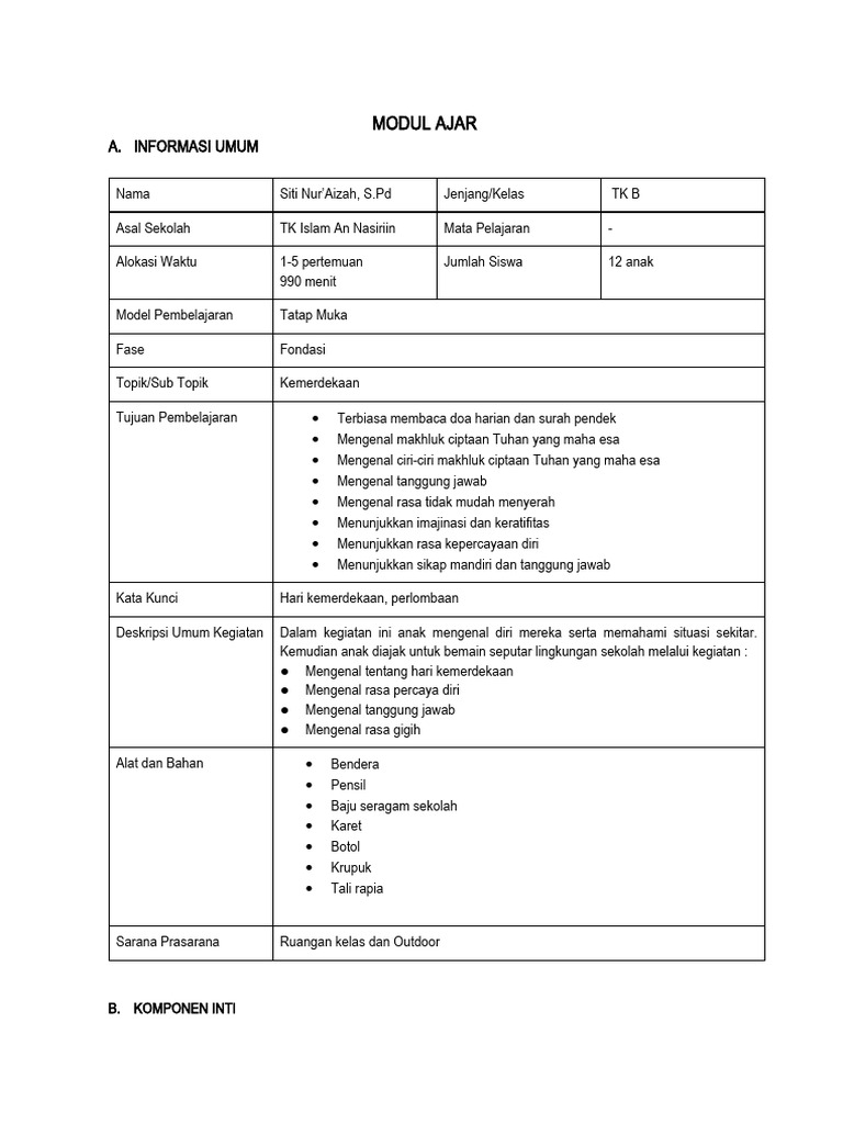 Modul Ajar Minggu 5 Semster 1 Pdf