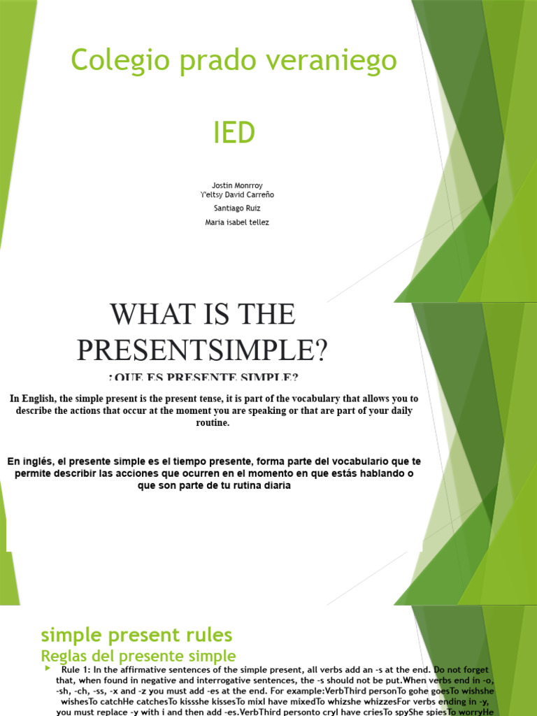 Presente Simple MARIA I | PDF | Lingüística | Relaciones sintácticas