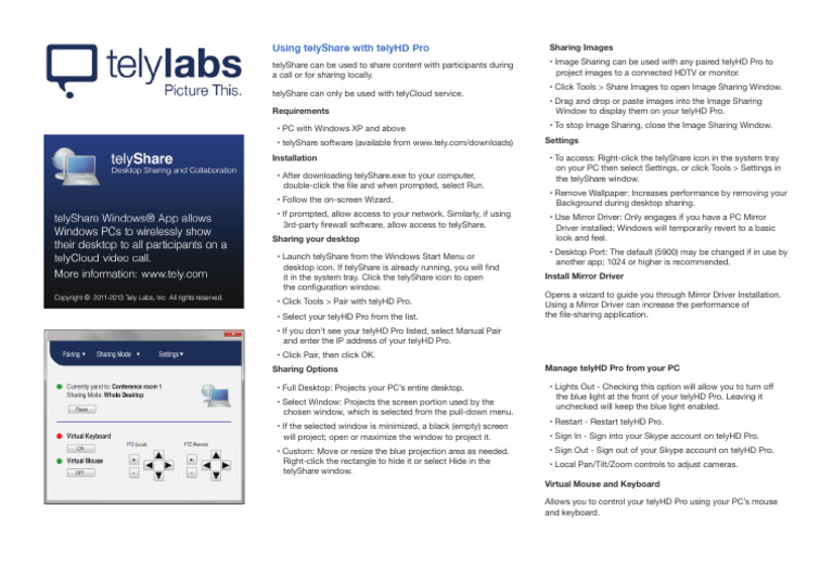 telyShare Setup for telyHD Pro | PDF | Window (Computing) | Icon ...