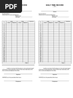 Blank DTR Form PDF Free