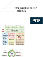 Telling Time Date and Doctor Schedule