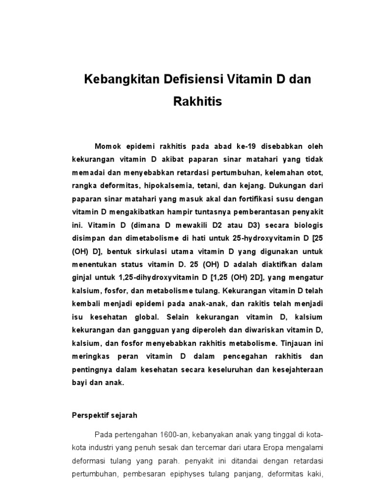 Jurnal Defisiensi Vitamin D Dan Rakhitis PDF