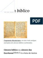 Cânon Bíblico - Wikipédia, A Enciclopédia Livre