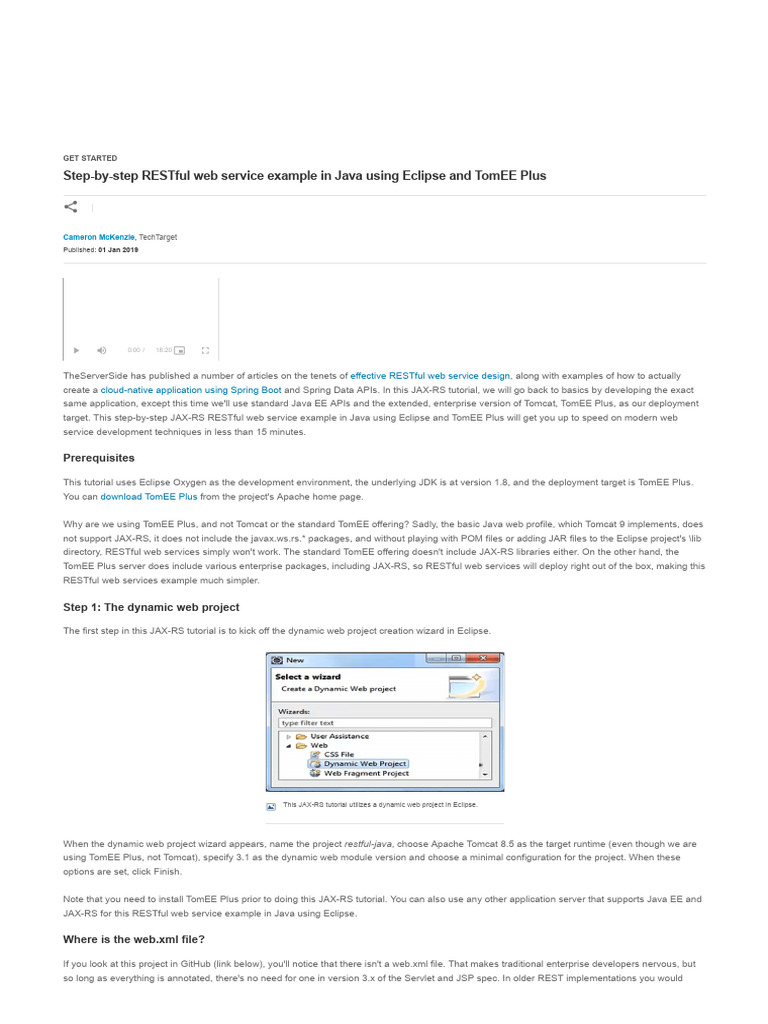Step by step restful web service example in java using eclipse and