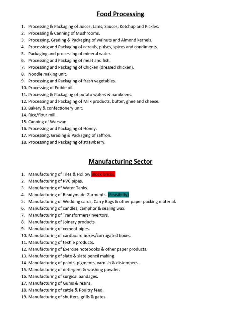 list-of-business-activity-list-new-pdf-packaging-and-labeling