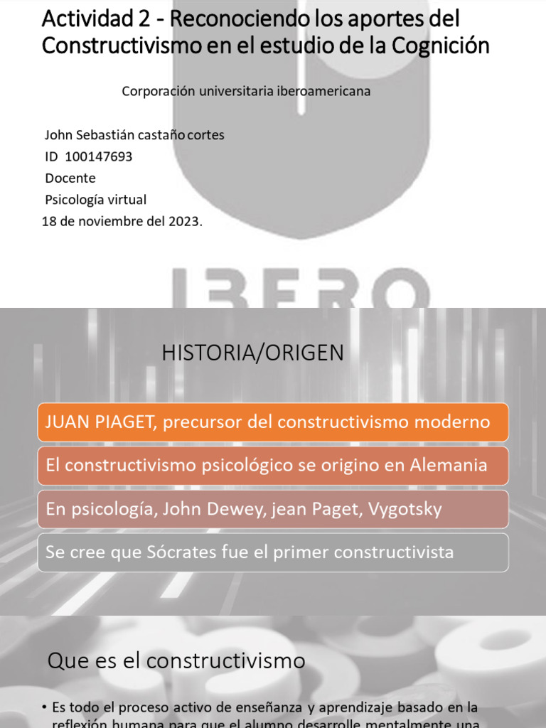 Actividad 2 | PDF | Constructivismo (filosofía de la educación) | Sicología