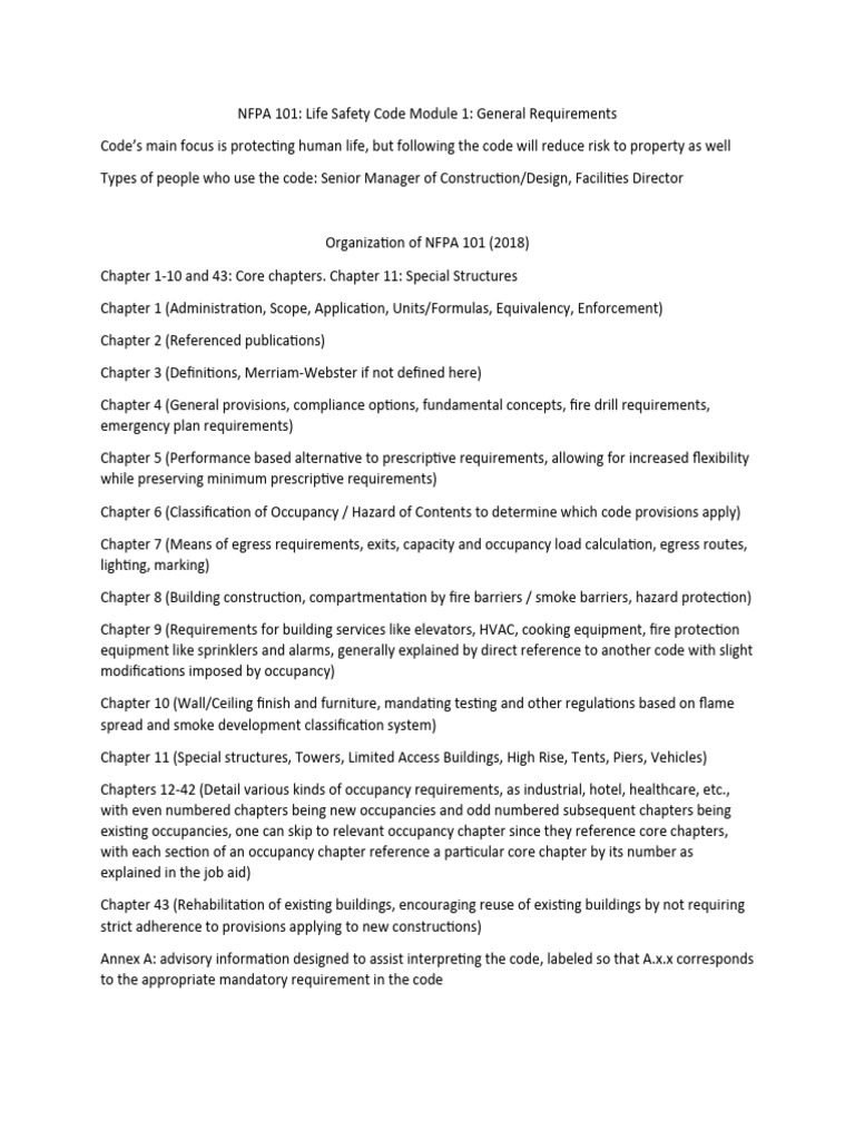 NFPA 101 Essentials Training Module 1 | PDF | Patient | Fire Sprinkler ...