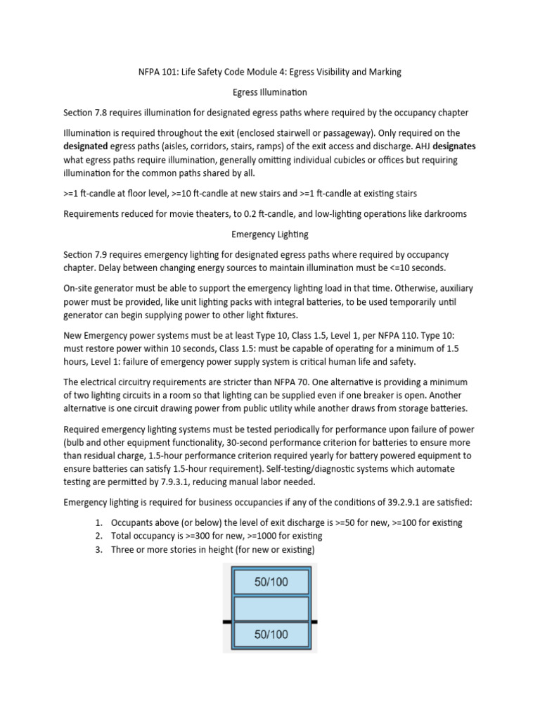 NFPA 101 Essentials Training Module 4 PDF Lighting Manufactured Goods