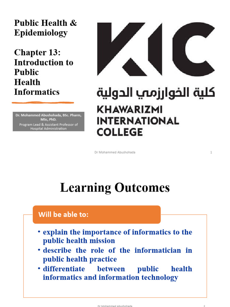 Introduction to Public Health Informatics | PDF | Informatics ...