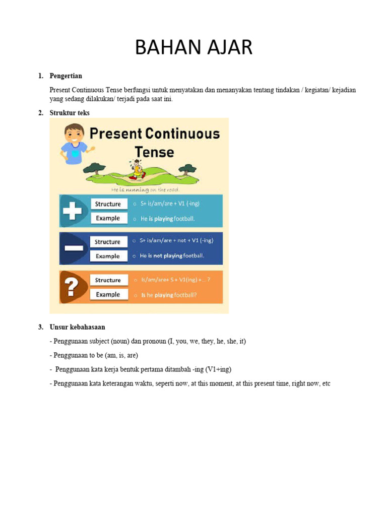 Present Continuous Tense Guide | PDF