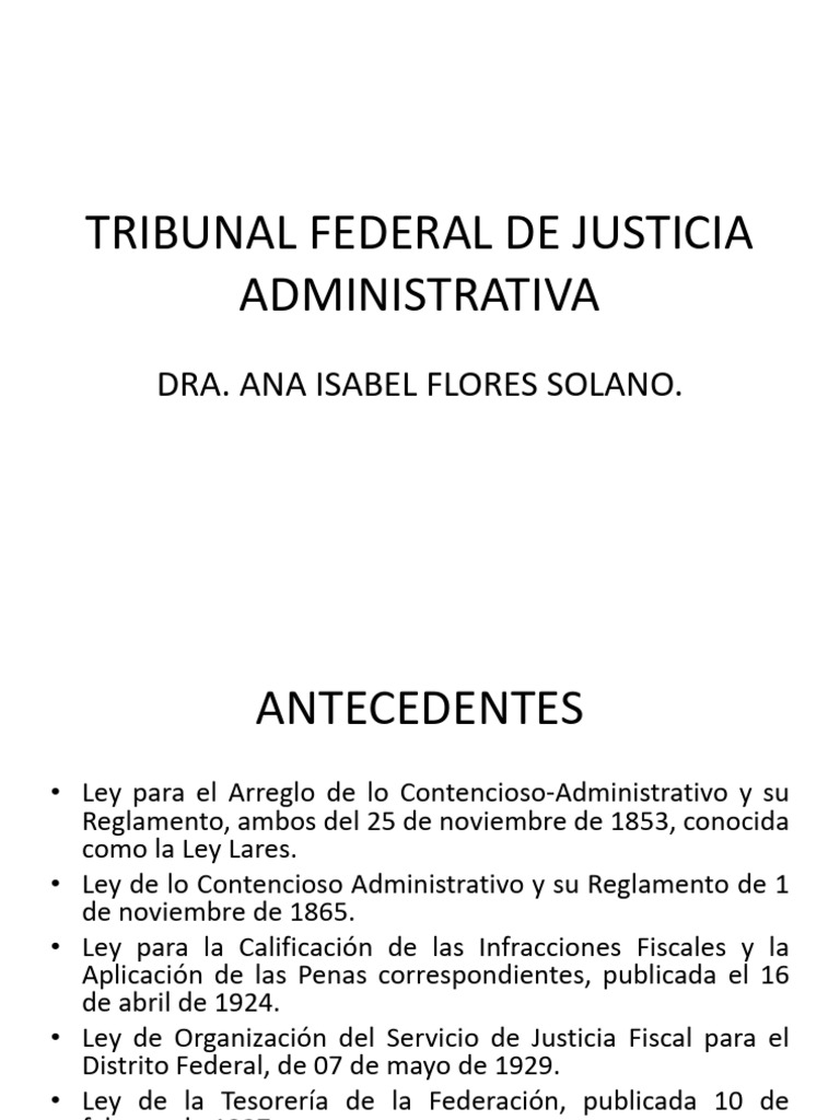 Estructura Del Tfjfa | PDF | Fiscal | Judicaturas