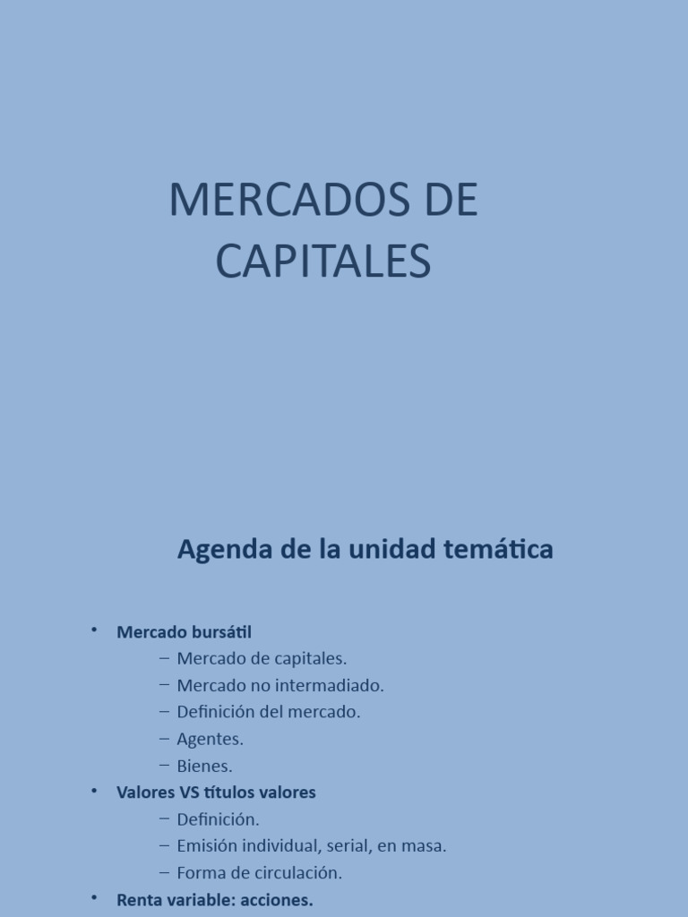 Guía Completa sobre Mercados de Capitales | PDF | Bolsa | Compartir ...