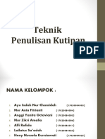 Teknik Penulisan Kutipan