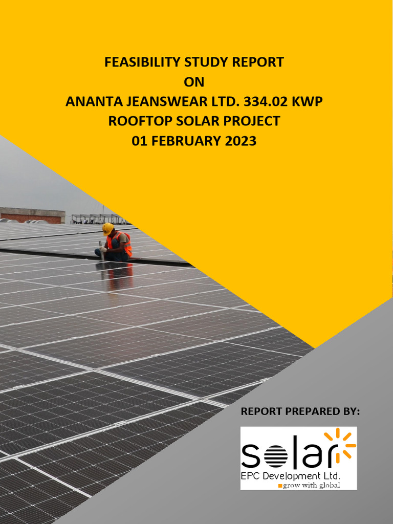 Ananta Jeanswear Rooftop Solar Feasibility | PDF | Solar Power ...