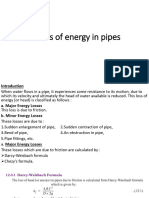 Energy Loss in Pipes