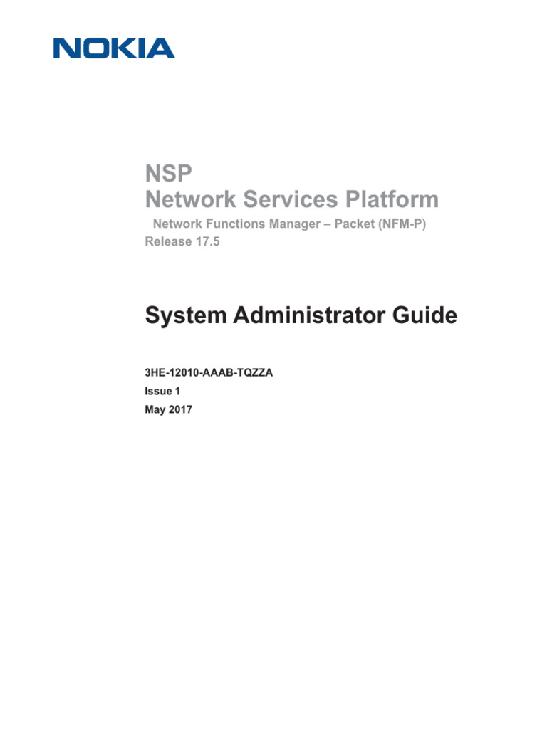 NFM-P System Admin Guide 17.5 | PDF | Databases | Radius