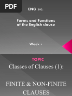 Week 4 EBS 282 Finite and Non Finite Clauses