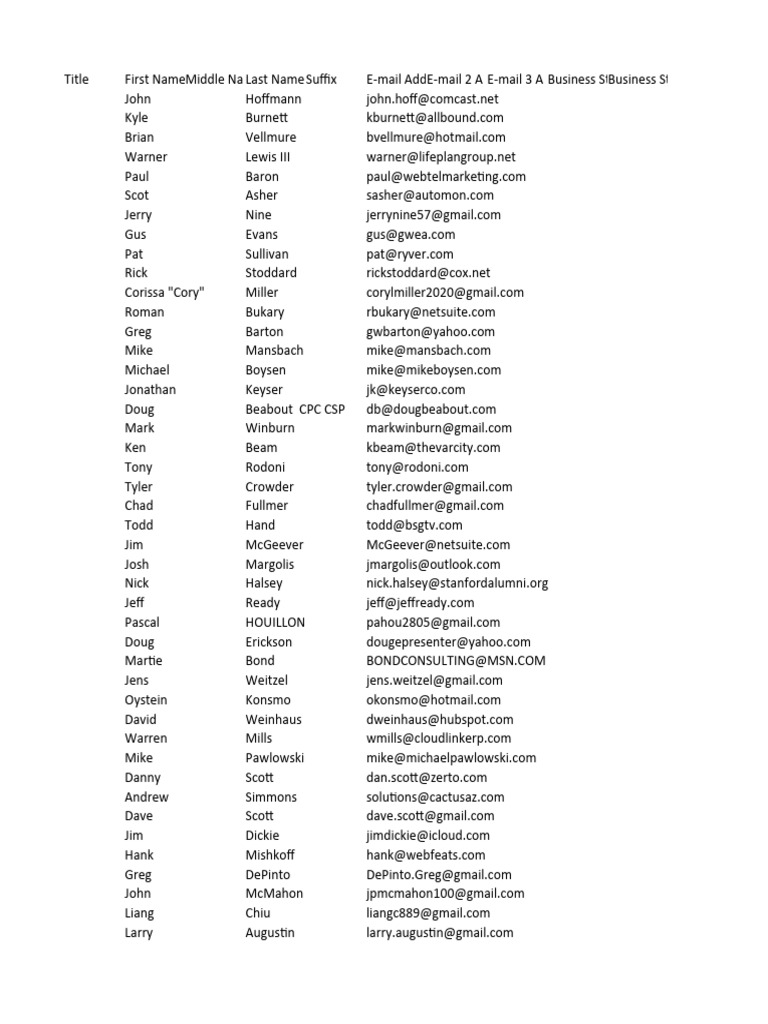 Linkedin Connections Export PDF