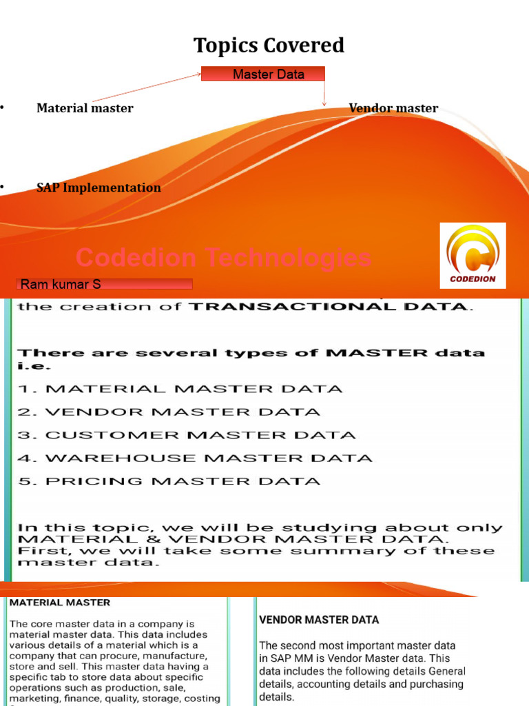 SAP Material & Vendor Master Guide | PDF | Computers | Technology ...