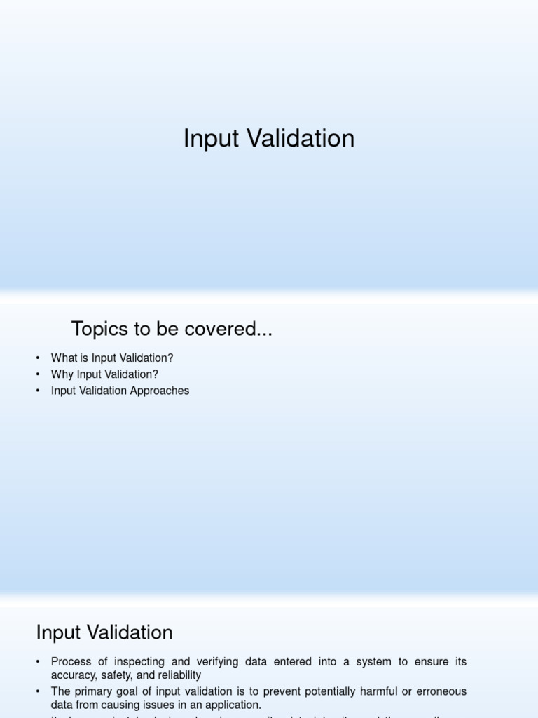 Input Validation | PDF | Dynamic Web Page | Java Script