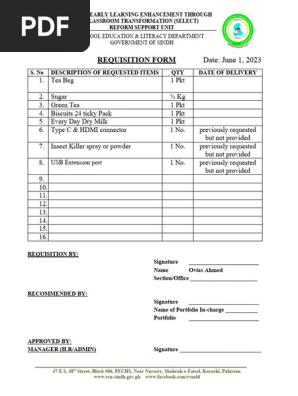 Requisition Form