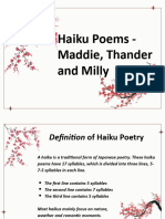 Thander, Milly, Maddie - Haiku Poem