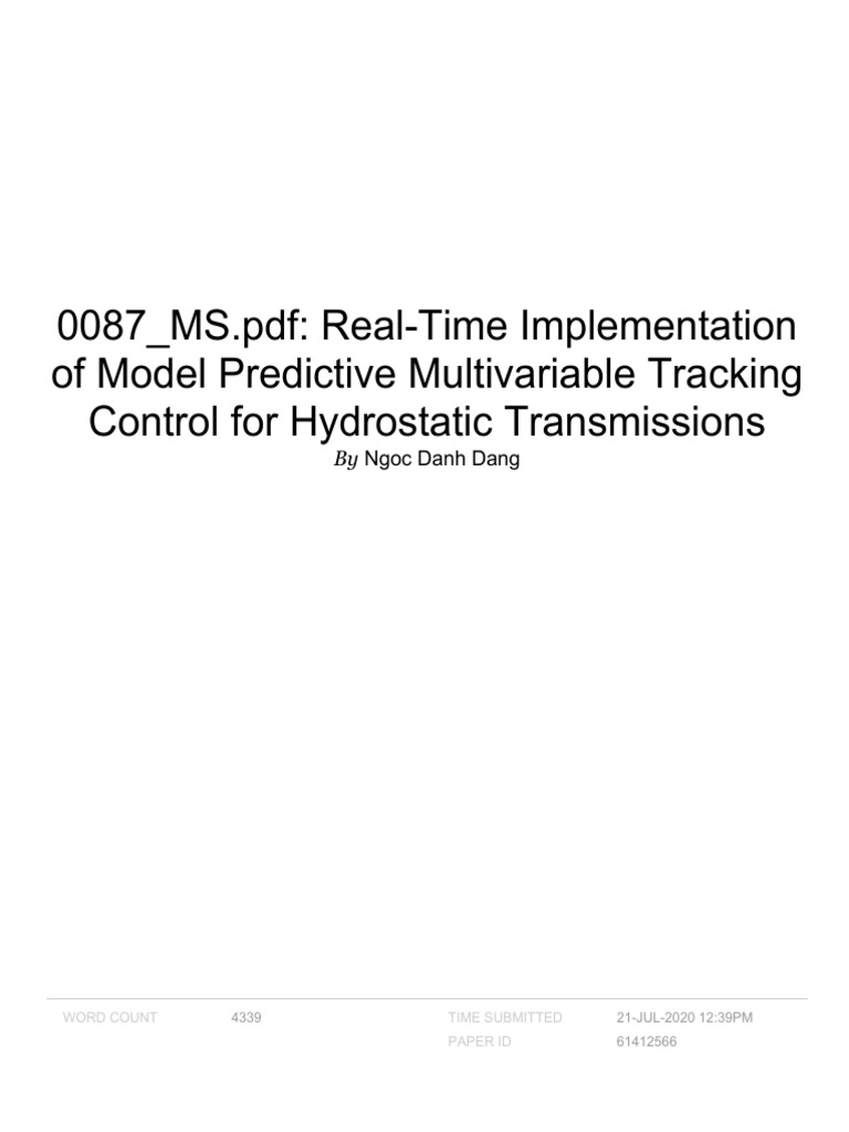 0087 MS PDF Real Time Implementation of Model Pre | PDF | Computer ...