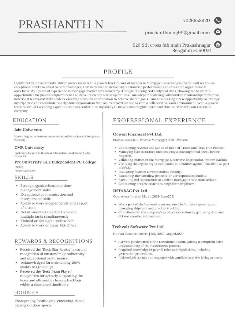 Prashanth Resume | PDF