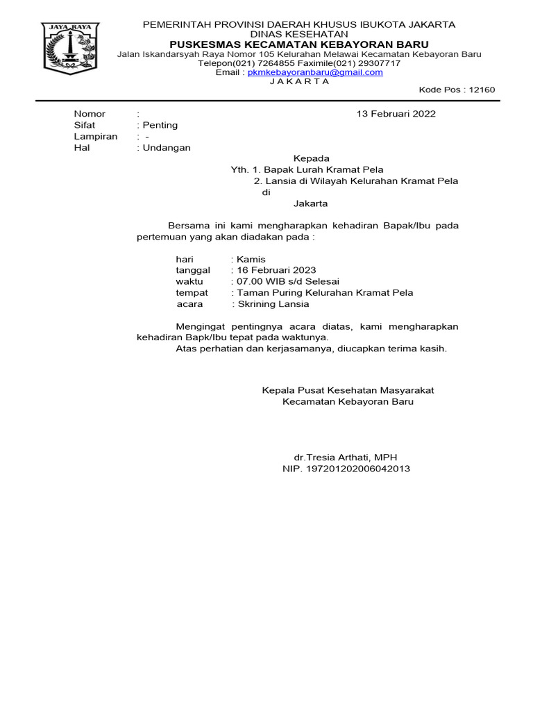 Surat Undangan 2023 | PDF