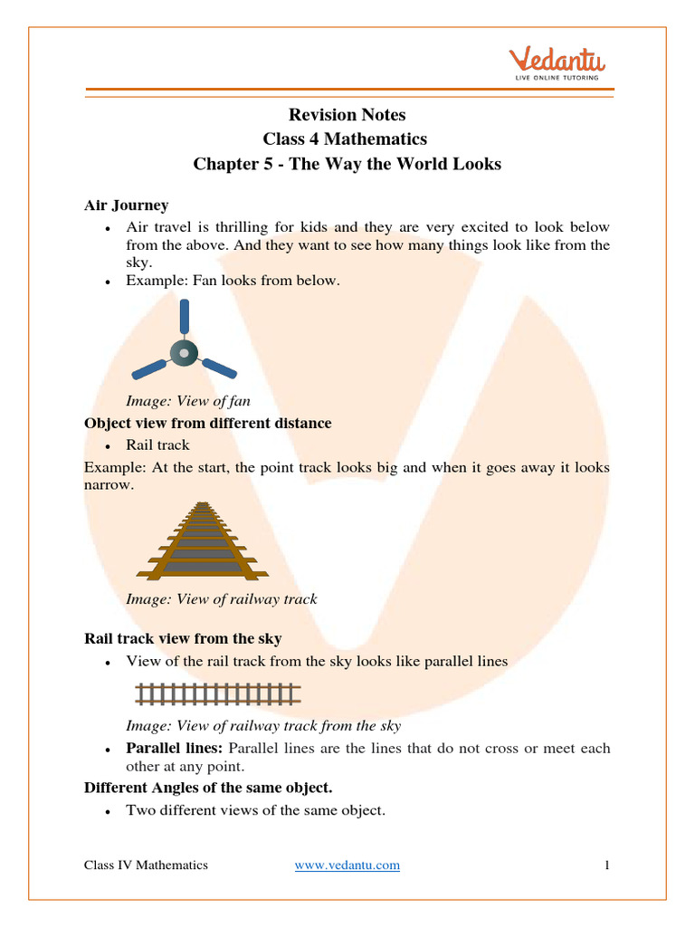 The Way The World Looks Class 4 Notes CBSE Maths Chapter 5 (PDF) | PDF ...