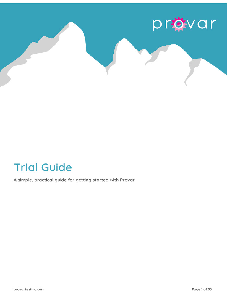 Provar Trial Guide: Getting Started | PDF | Screenshot | Computing