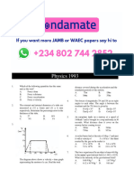 Jamb Physics 1993