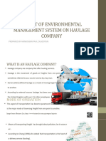 Effect of Environmental Management System On Haulage Company