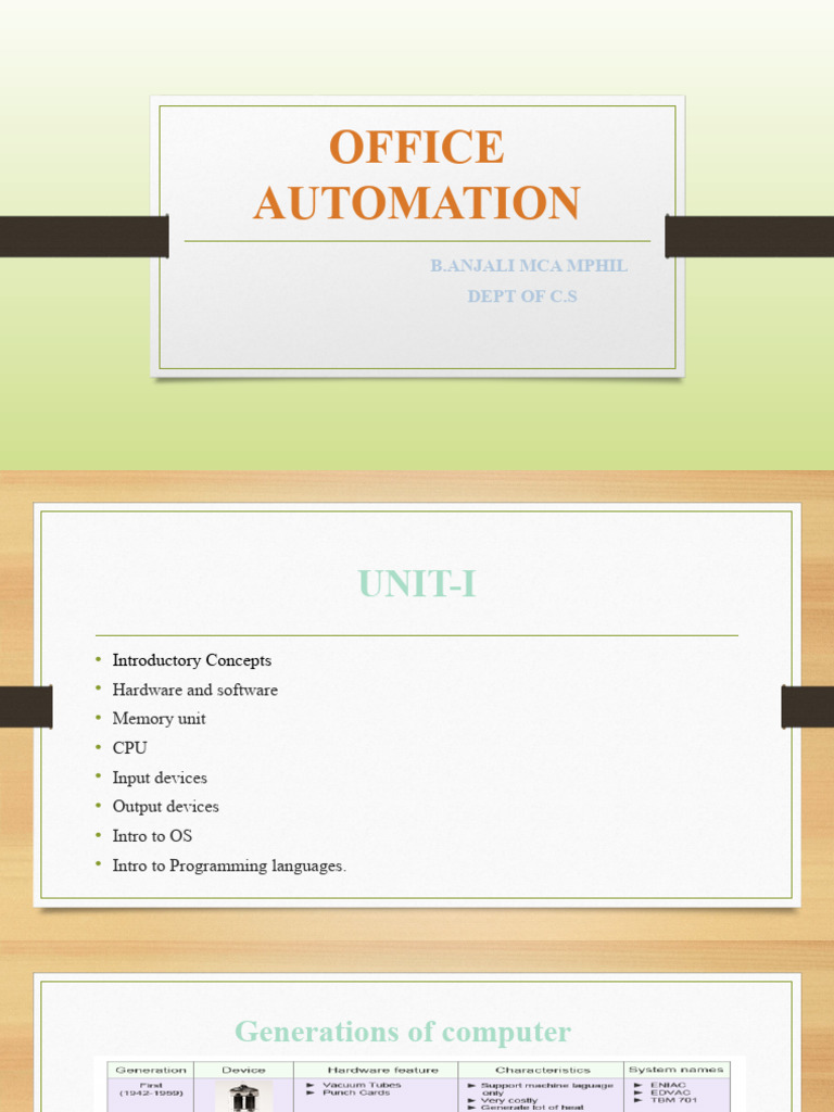 Office Automation UNIT1 PDF Software Programming