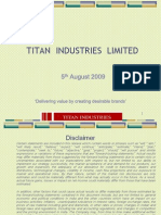 Titan Industries Limited: 5 August 2009