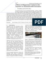 Study of The Effects of Magnesium Content On The Mechanical Properties of Aluminium 6063 Extrudates